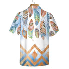 Tropical Peacock Feathers Native American Hawaiian Shirt. Vintage Native American Shirt For Men And Women
