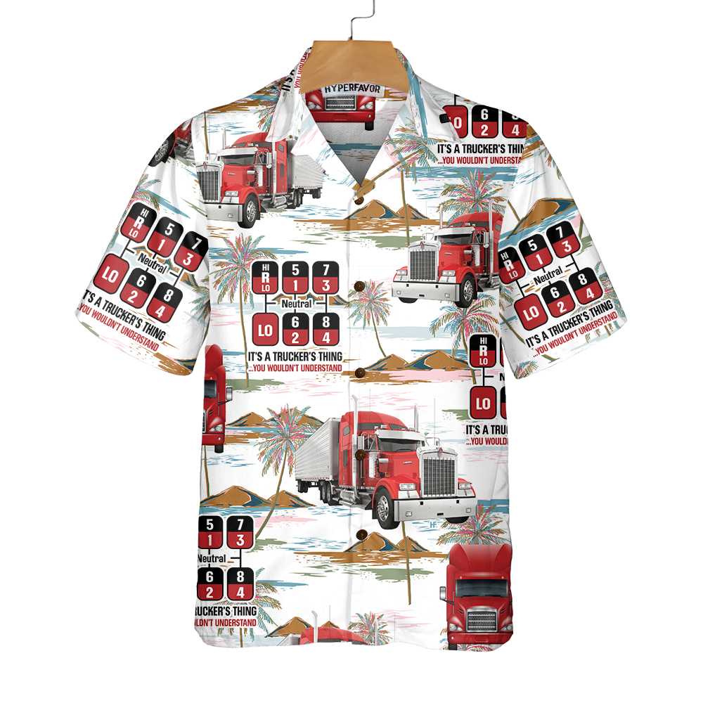 Trucker Hawaiian Shirt, Tropical Trucker Shirt For Men