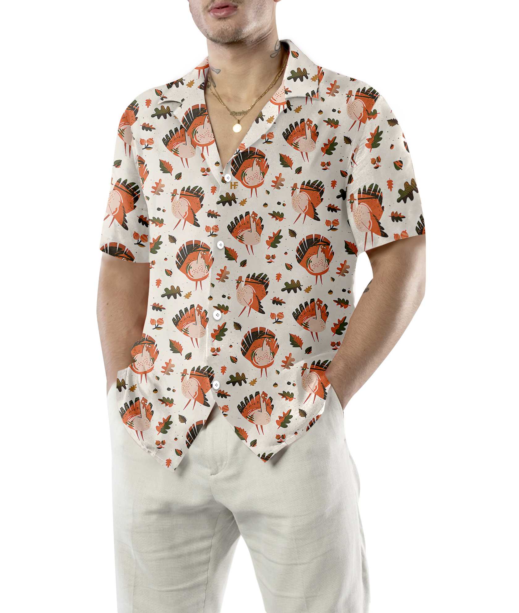 Turkey Thanksgiving Pattern Hawaiian Shirt, Funny Thanksgiving Shirt, Best Gift For Thanksgiving Day