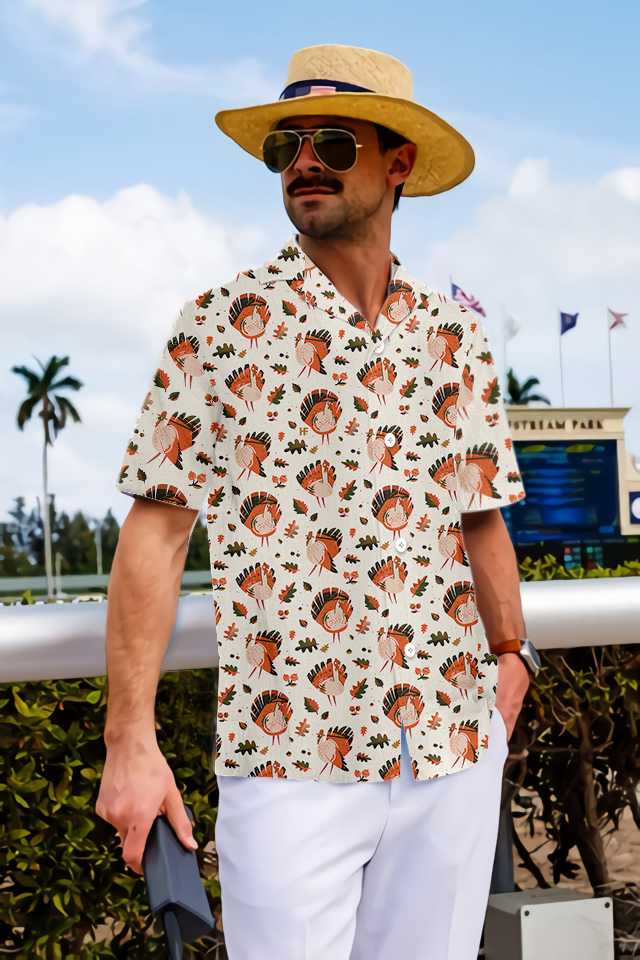 Turkey Thanksgiving Pattern Hawaiian Shirt, Funny Thanksgiving Shirt, Best Gift For Thanksgiving Day