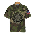US Army Veteran Hawaiian Shirt, Green Camouflage Army Veteran Shirt