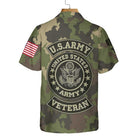US Army Veteran Hawaiian Shirt, Green Camouflage Army Veteran Shirt