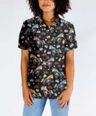 Unicorn Tops Peach Day Of The Dead Hawaiian Shirt, Unique Day Of The Dead Gift