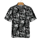 Unique Skull Day Of The Dead Hawaiian Shirt, Black And White Mexican Skull Shirt, Best Day Of The Dead Gift