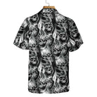 Unique Skull Day Of The Dead Hawaiian Shirt, Black And White Mexican Skull Shirt, Best Day Of The Dead Gift