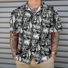 Unique Skull Day Of The Dead Hawaiian Shirt, Black And White Mexican Skull Shirt, Best Day Of The Dead Gift
