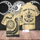 Viking By Blood Sailor by Choice Valhallla Awaits Custom Hawaiian Shirt, Vintage Sailing Viking Shirt