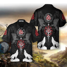 Viking Raven And Wolf Viking Hawaiian Shirt, Wolf Viking Shirt Short Sleeve