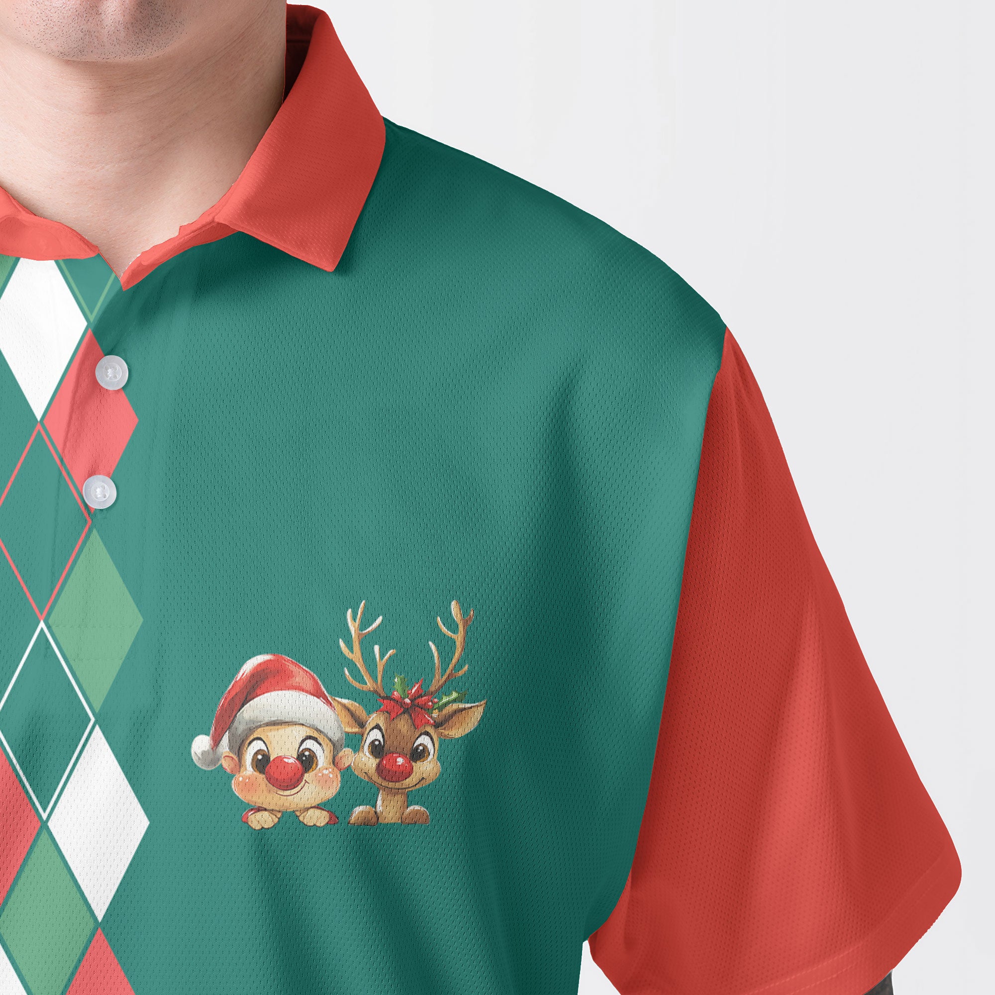 Vintage Christmas 80s Men Polo Shirt