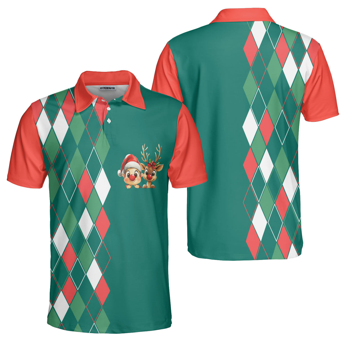 Vintage Christmas 80s Men Polo Shirt