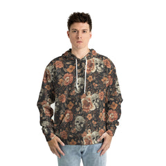 Vintage Flower Skull Pattern For Men, For Woman Hoodie - HYPERFAVOR