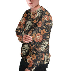 Vintage Flower Skull Pattern For Men, For Woman Sweatshirt