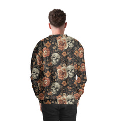 Vintage Flower Skull Pattern For Men, For Woman Sweatshirt