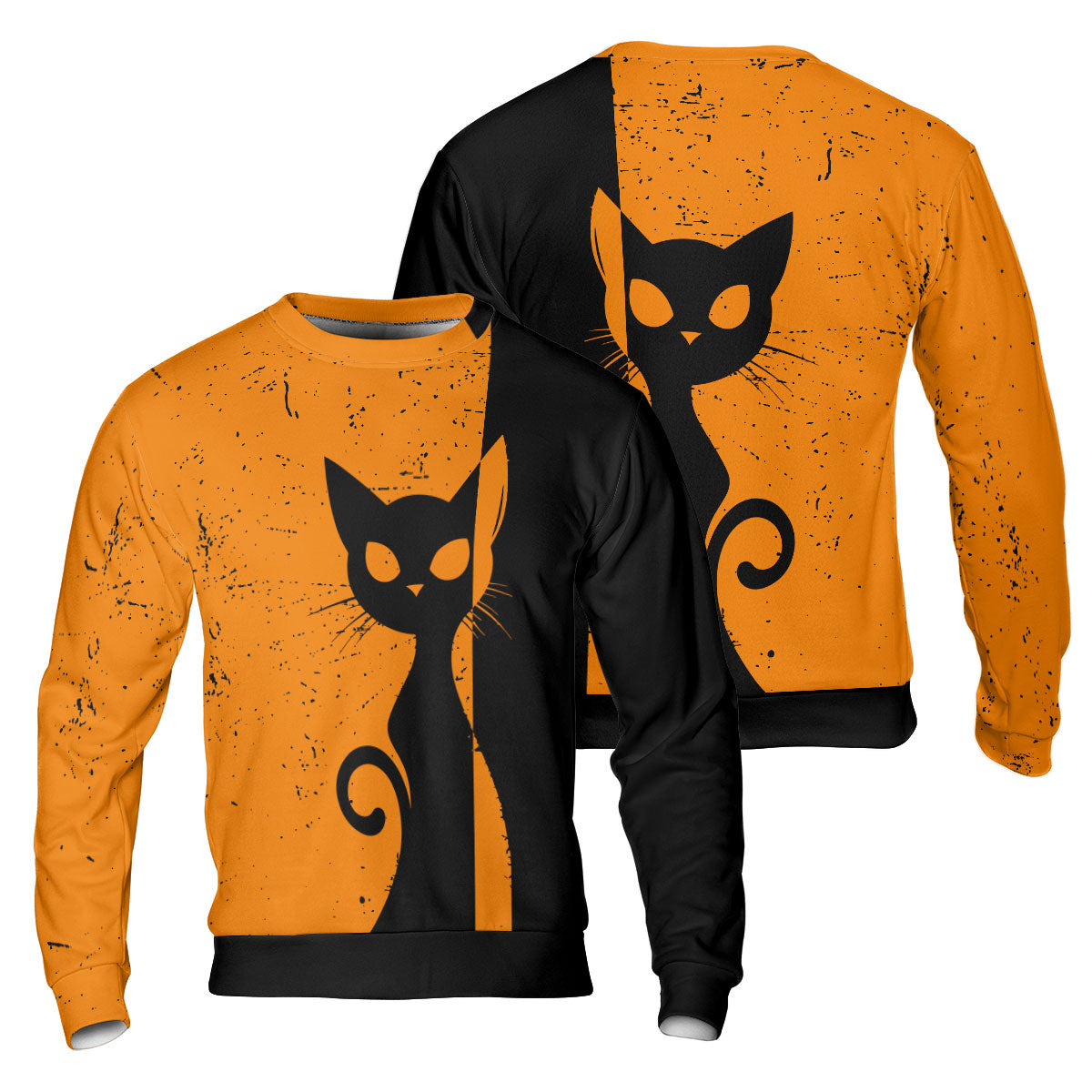 Vintage Single Silhouette Cat For Men, For Woman Sweatshirt - HYPERFAVOR