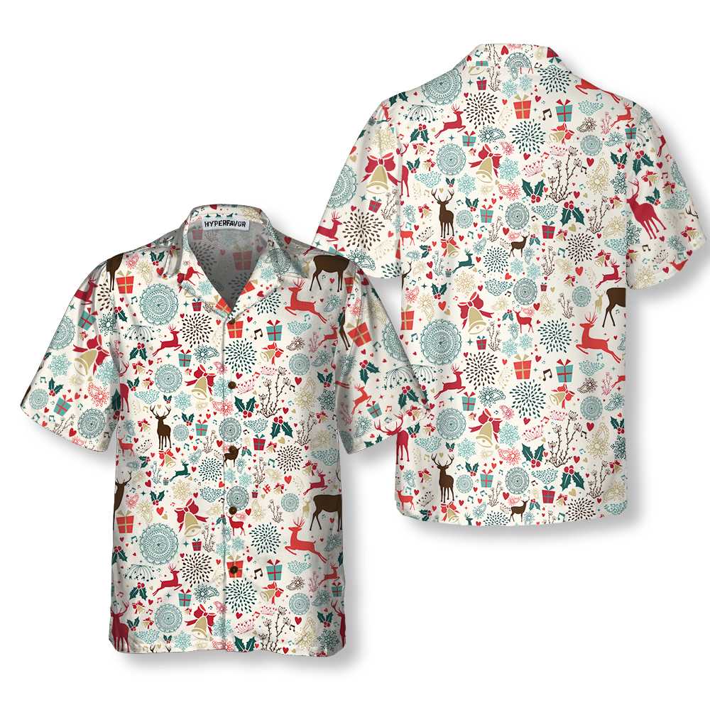 Vintage Christmas Reindeer Hawaiian Shirt, Best Gift For Christmas