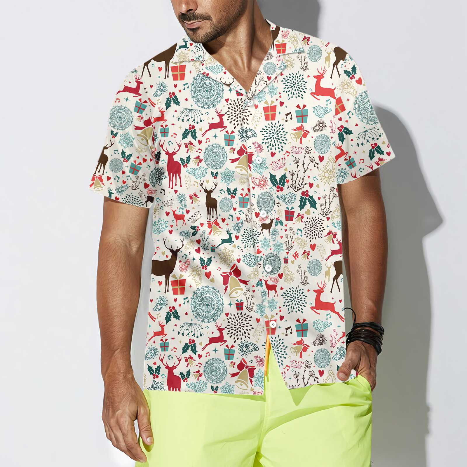 Vintage Christmas Reindeer Hawaiian Shirt, Best Gift For Christmas