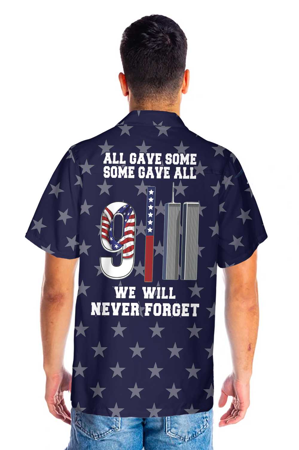 We Will Never Forget Patriot Day Hawaiian Shirt, American Flag 911 Memorial Shirt