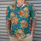 Yellow Roses Sugar Skulls Hawaiian Shirt, Mexican Skull Shirt, Best Day Of The Dead Gift