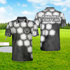 Your Hole Is My Goal Golf Ball Custom Polo Shirt, Personalized Golf Ball Shirt For Men, Black And White Golf Shirt