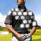 Your Hole Is My Goal Golf Ball Custom Polo Shirt, Personalized Golf Ball Shirt For Men, Black And White Golf Shirt