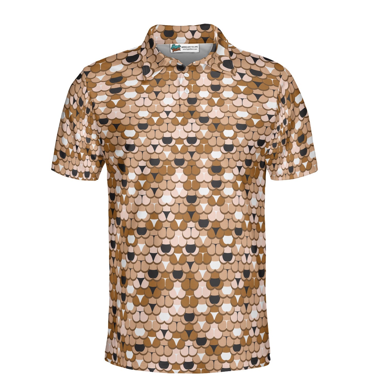 Abstract Butt Panties Seamless Pattern Polo Shirt for Men