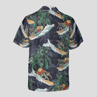 Aloha Surfing Hawaiian Shirt for Men, Vintage Surf Wave Shirt, Tropical Beach Vacation Shirt