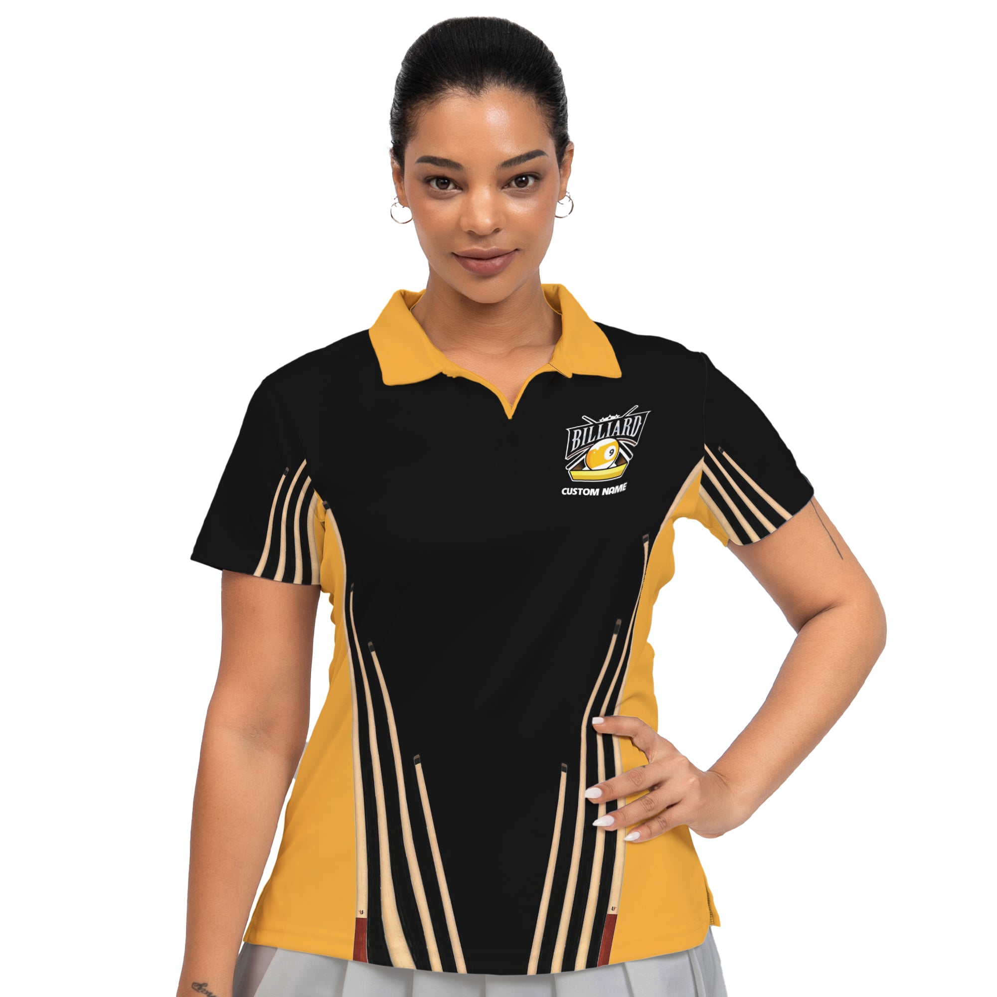 Billiard Champion Polo Shirt Custom Nine Ball Pool Shirt for Women