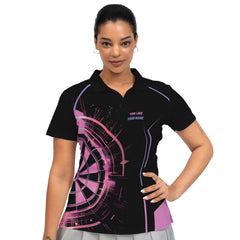 Custom Women's Dart Team Polo Shirt – Personalized Dartboard Design