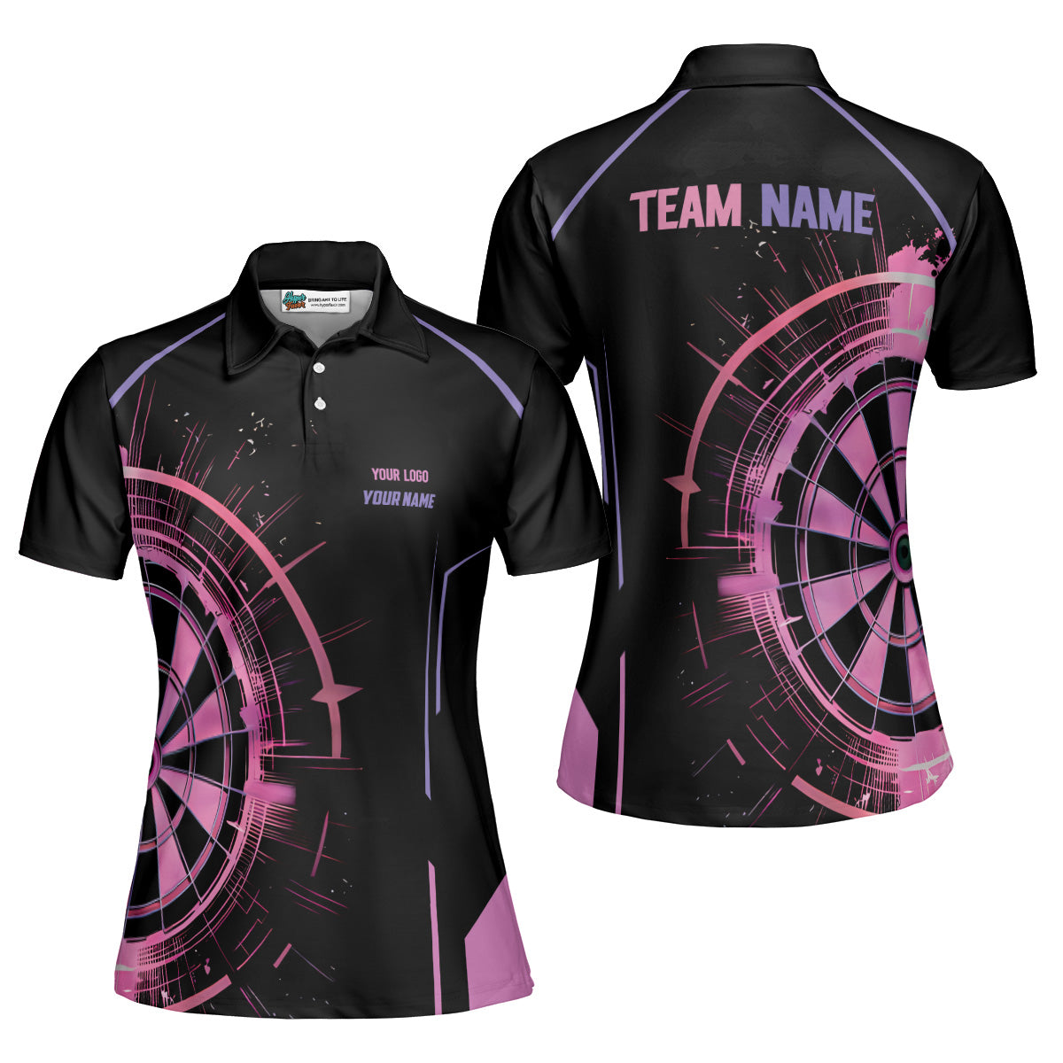 Custom Women's Dart Team Polo Shirt – Personalized Dartboard Design