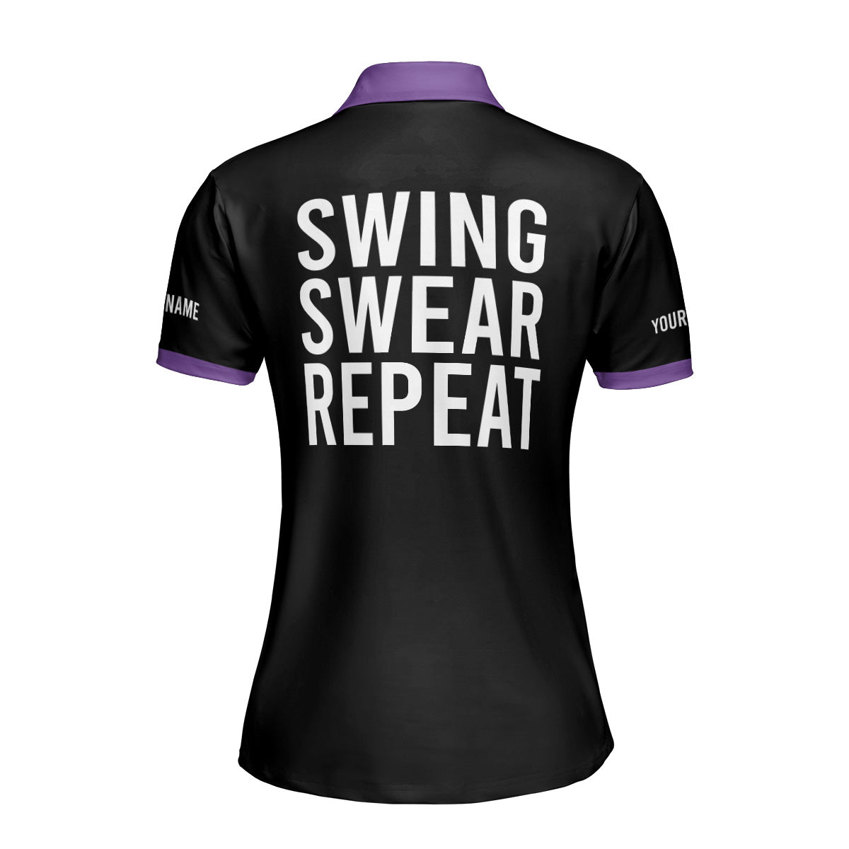 Custom Women's Golf Polo Shirt Swing Swear Repeat Funny Golf Shirt