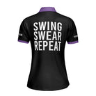 Custom Women's Golf Polo Shirt Swing Swear Repeat Funny Golf Shirt