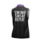 Custom Women's Sleeveless Golf Polo Shirt Swing Swear Repeat Funny Golf Shirt