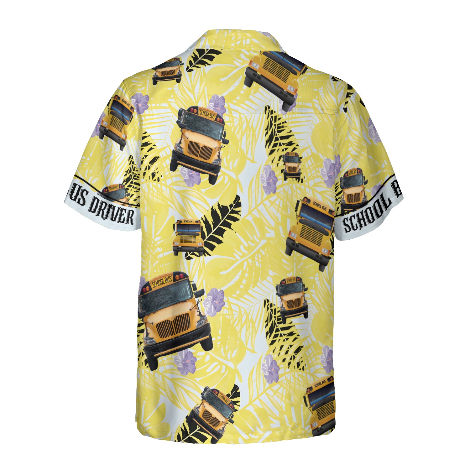 HYPERFAVOR Yellow Tropical School Bus Hawaiian Shirt