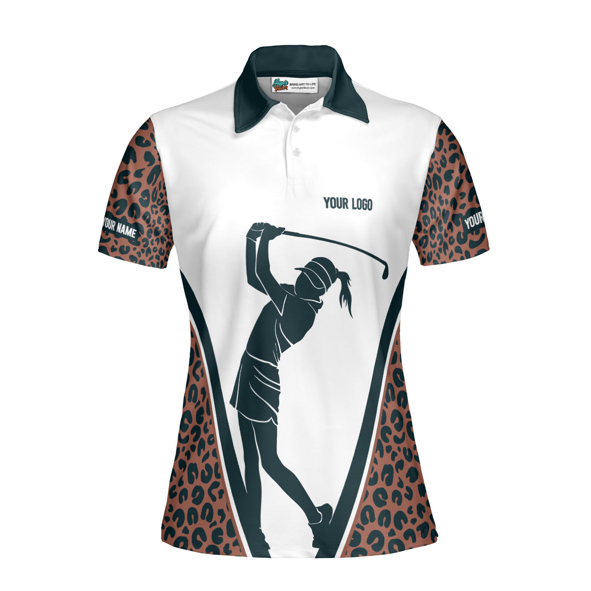 Leopard Print Golf Polo Shirt Custom Women's Golf Shirt for the Love of the Game