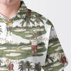 Men's Tropical Santa Golfing Polo Shirts