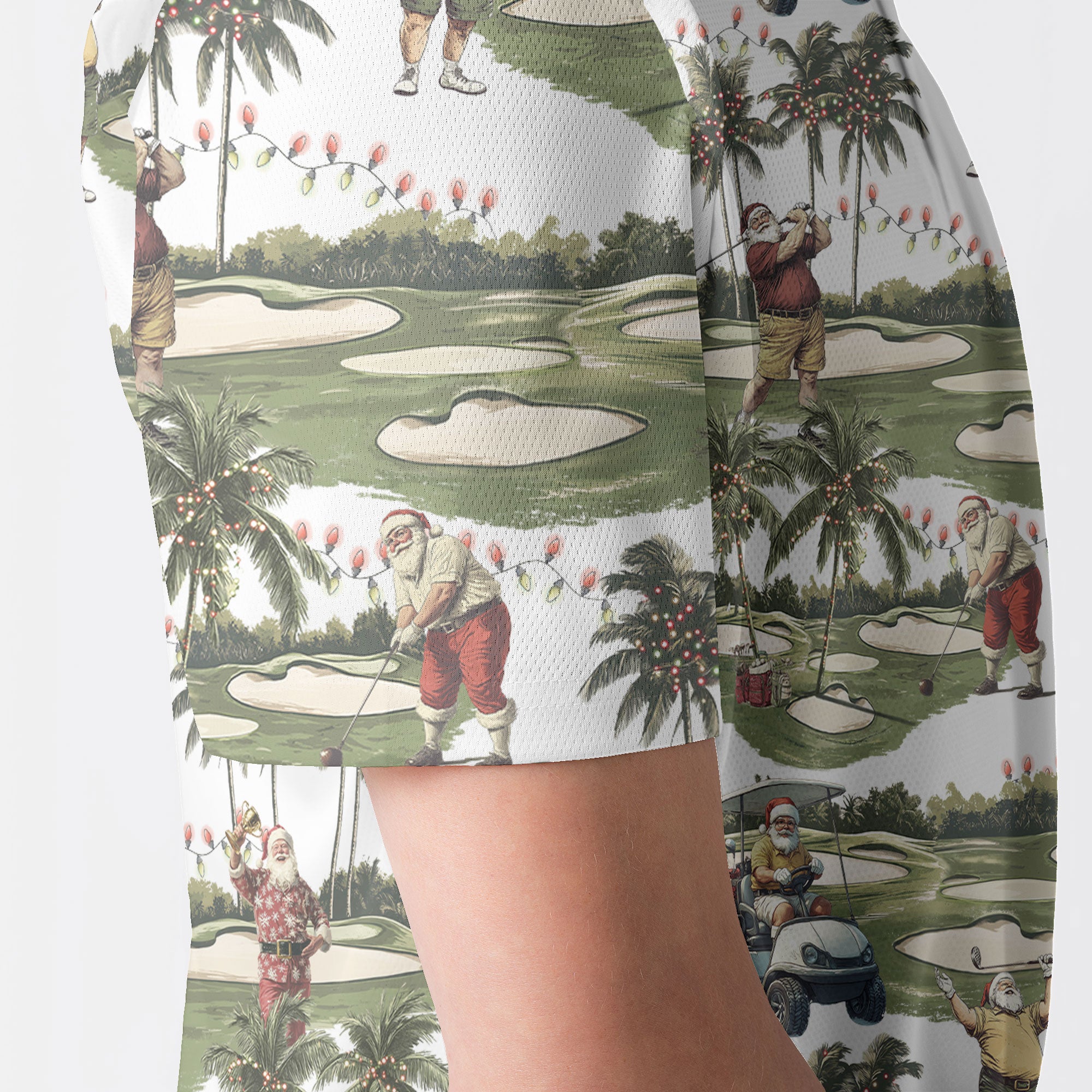 Men's Tropical Santa Golfing Polo Shirts