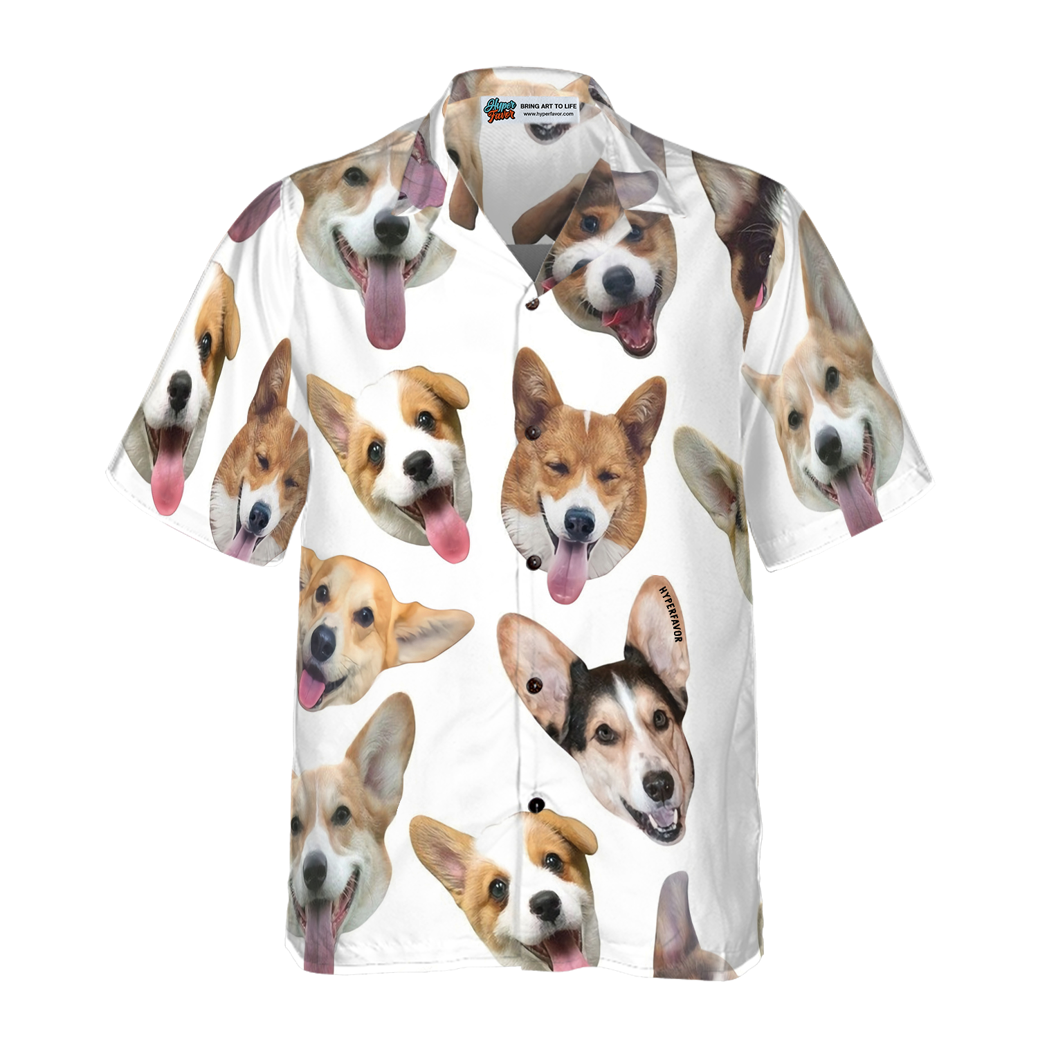 Cute Corgis' Smiling Faces Corgi Hawaiian Shirt, Best Dog Shirt For Men And Women