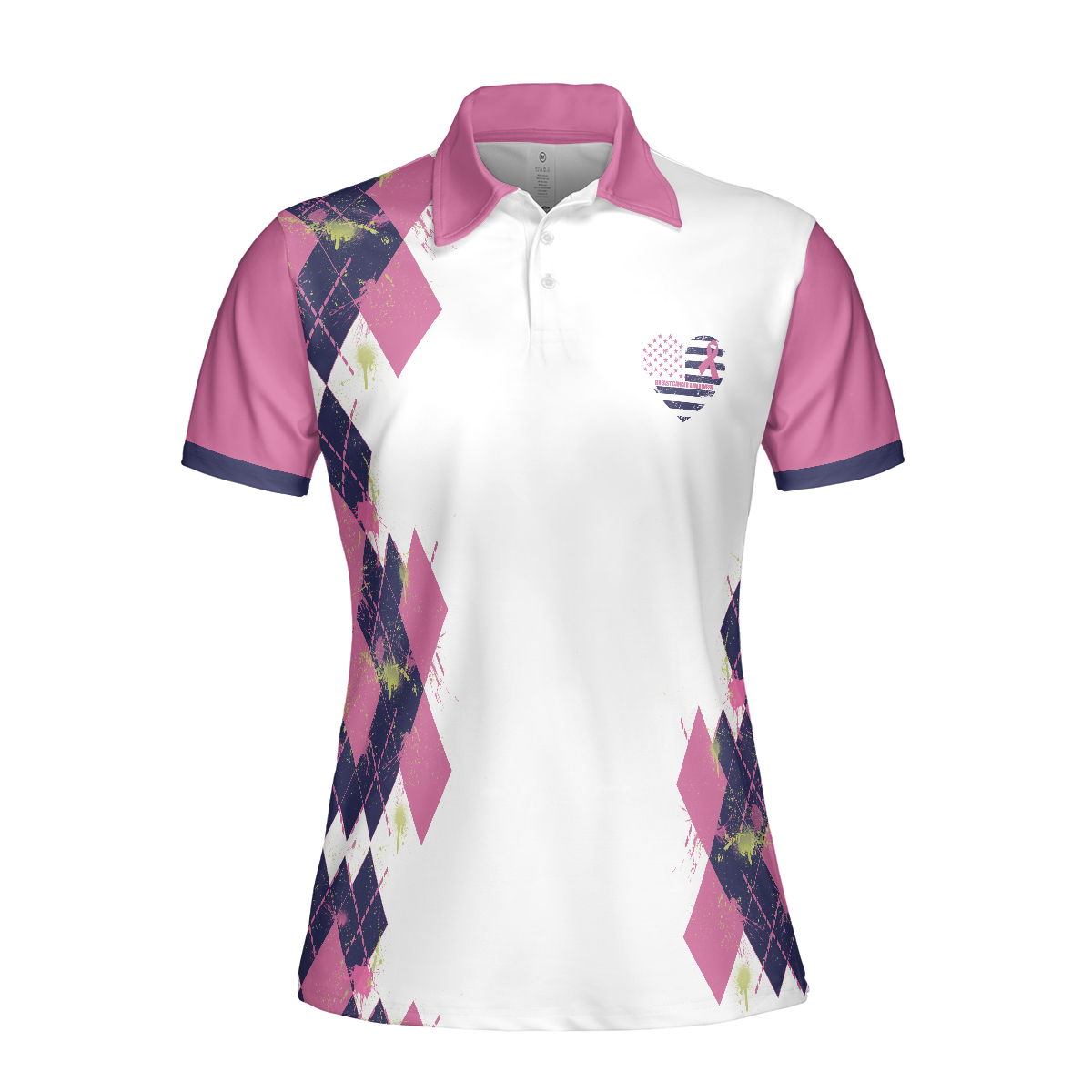 No One Fights Alone Breast Cancer Awareness Short Sleeve Women Polo Shirt, Breast Cancer Polo Shirt For Women