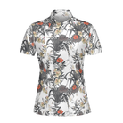 Tropical Flowers Shirt Short Sleeve Women Polo Shirt