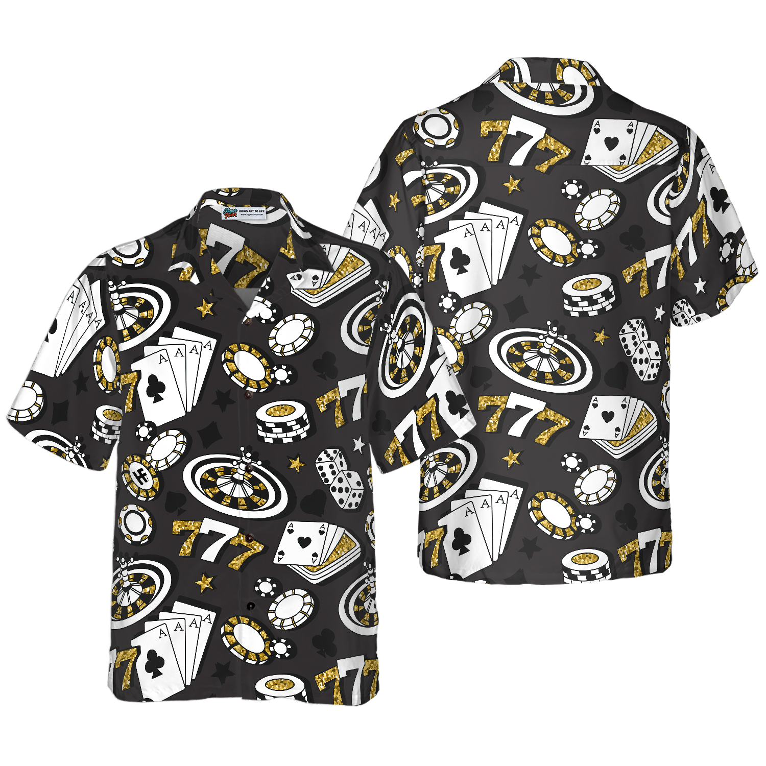Playing Chip Cards Poker Shirt For Men Hawaiian Shirt