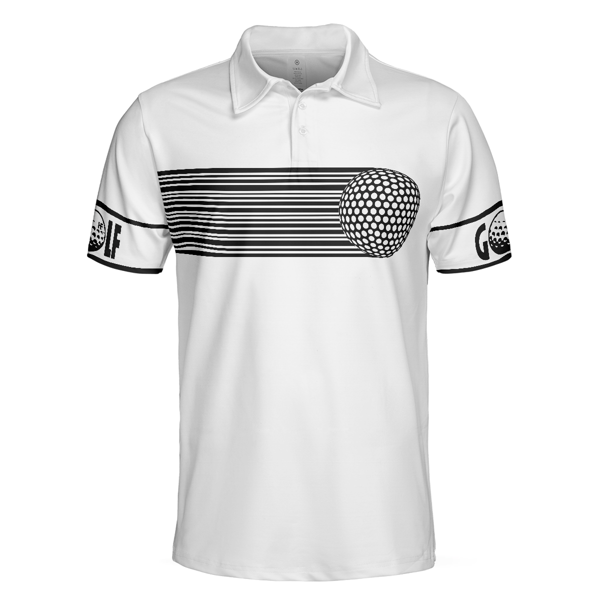 Black and White Stripes Barcode Golfing Polo Shirt, Golfer Hard Swing Polo Shirt, Best Golf Shirt For Men - Hyperfavor