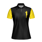 Definition Of Golf Girl Golf Short Sleeve Women Polo Shirt, Black And Yellow Golf Shirt For Ladies