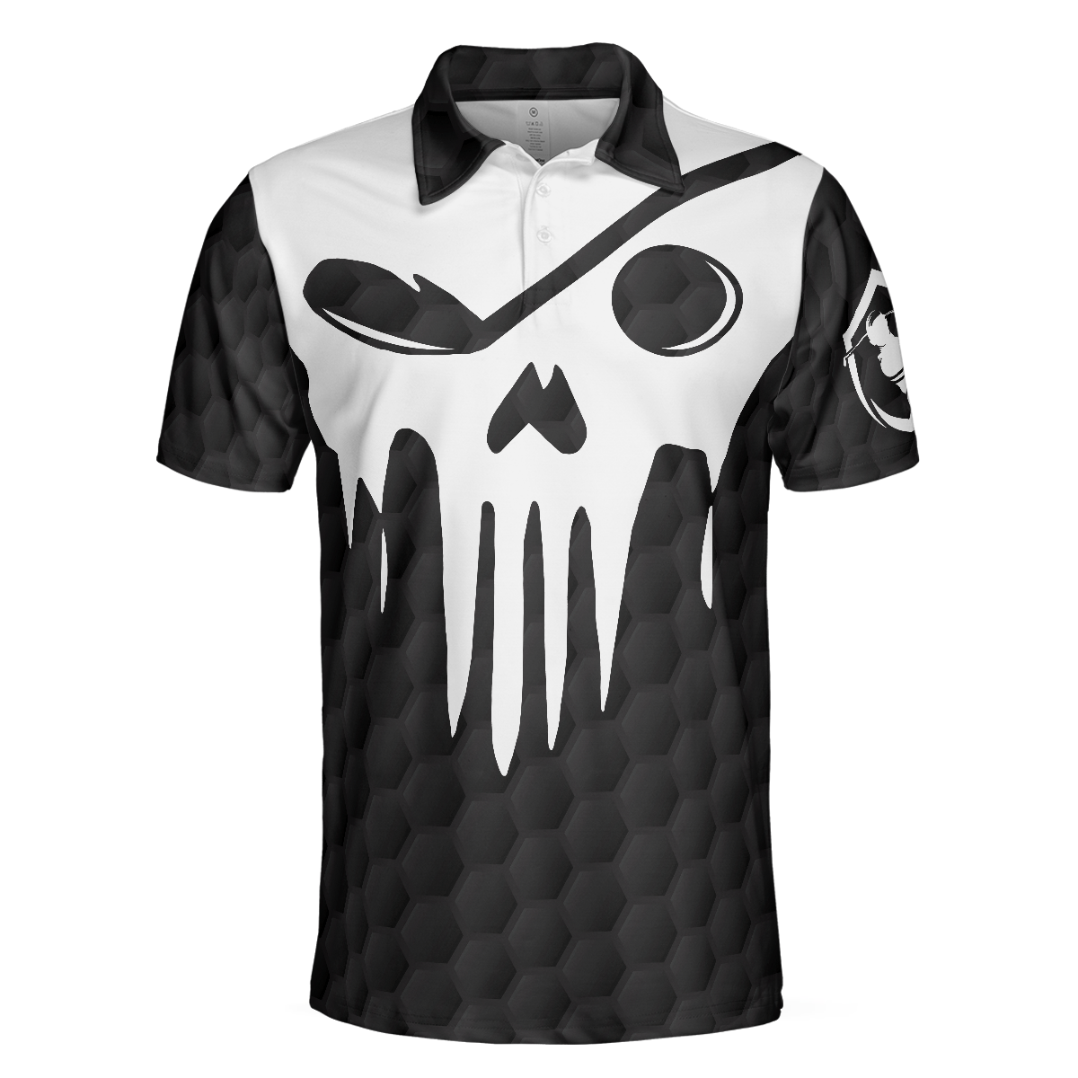 Skull Golf Polo Shirt, Black And White Skull Golf Shirt With Sayings, Best Golf Gift For Halloween
