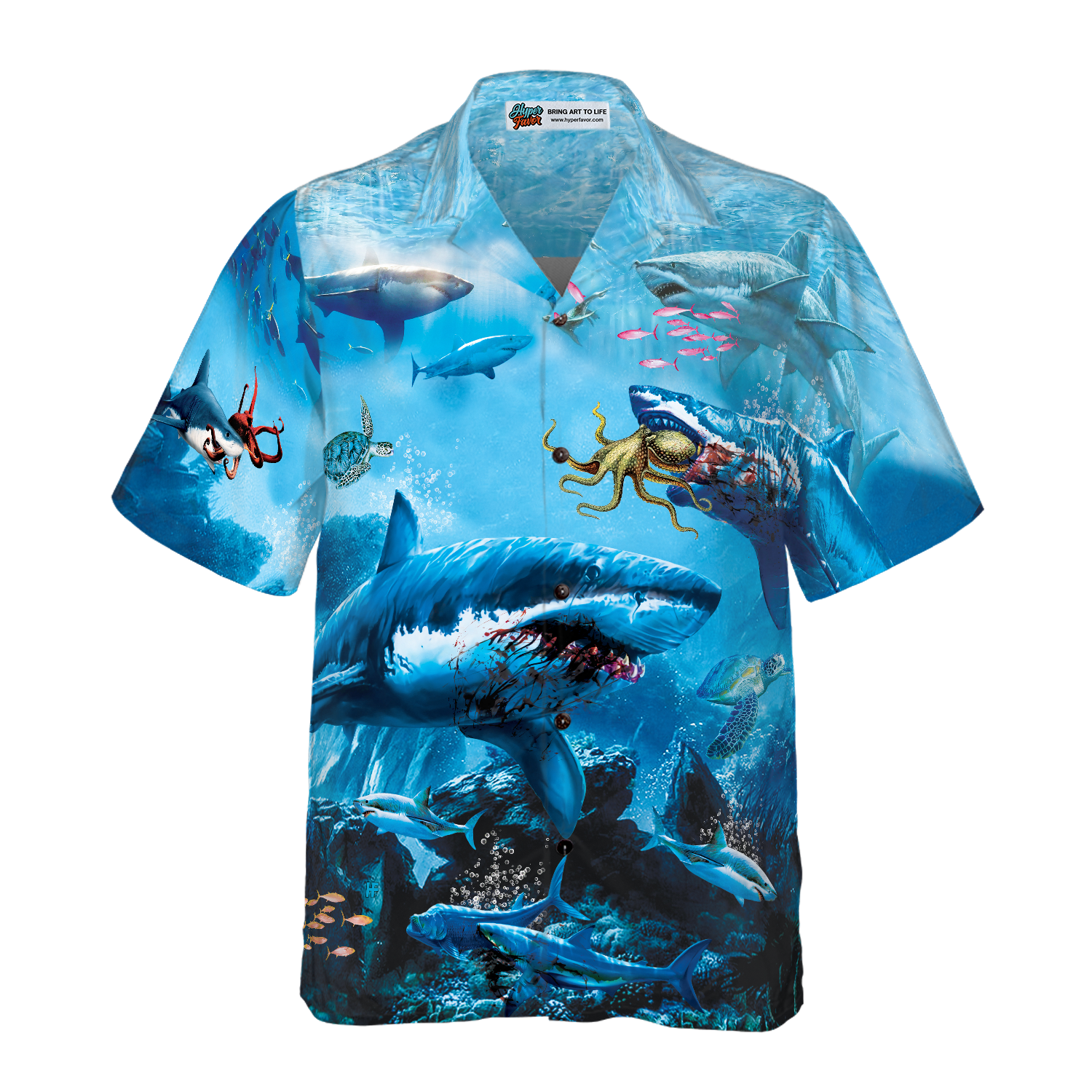 Extreme Dangerous Shark In The Sea Hawaiian Shirt