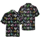 Skulls And Colorful Palm Leaves Hawaiian Shirt