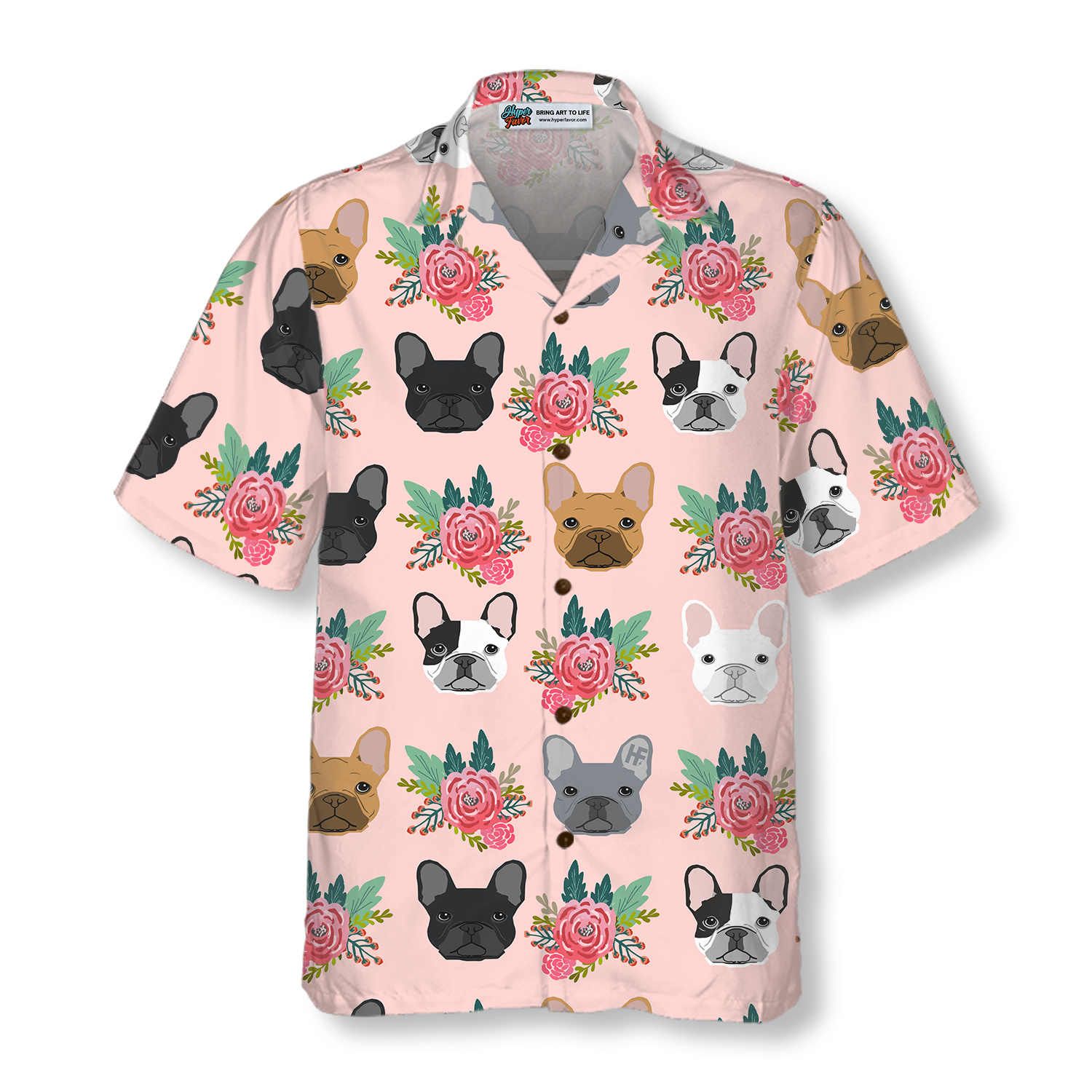 Happiness Is Bulldog Kisses Hawaiian Shirt