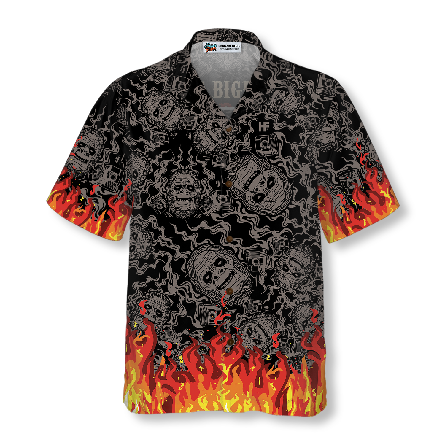 I Like Bigfoot & Motorcycle & Maybe 3 People Hawaiian Shirt