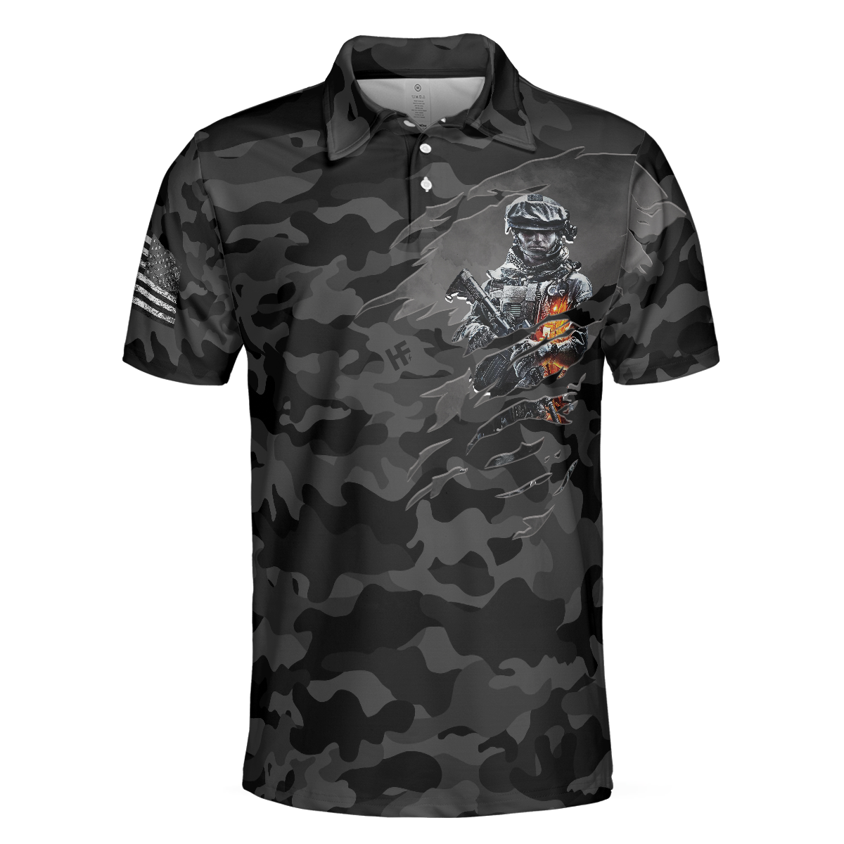I Served My Country Polo Shirt, Dark Colored Camouflage Veteran Shirt Design, Best Gift For Veterans
