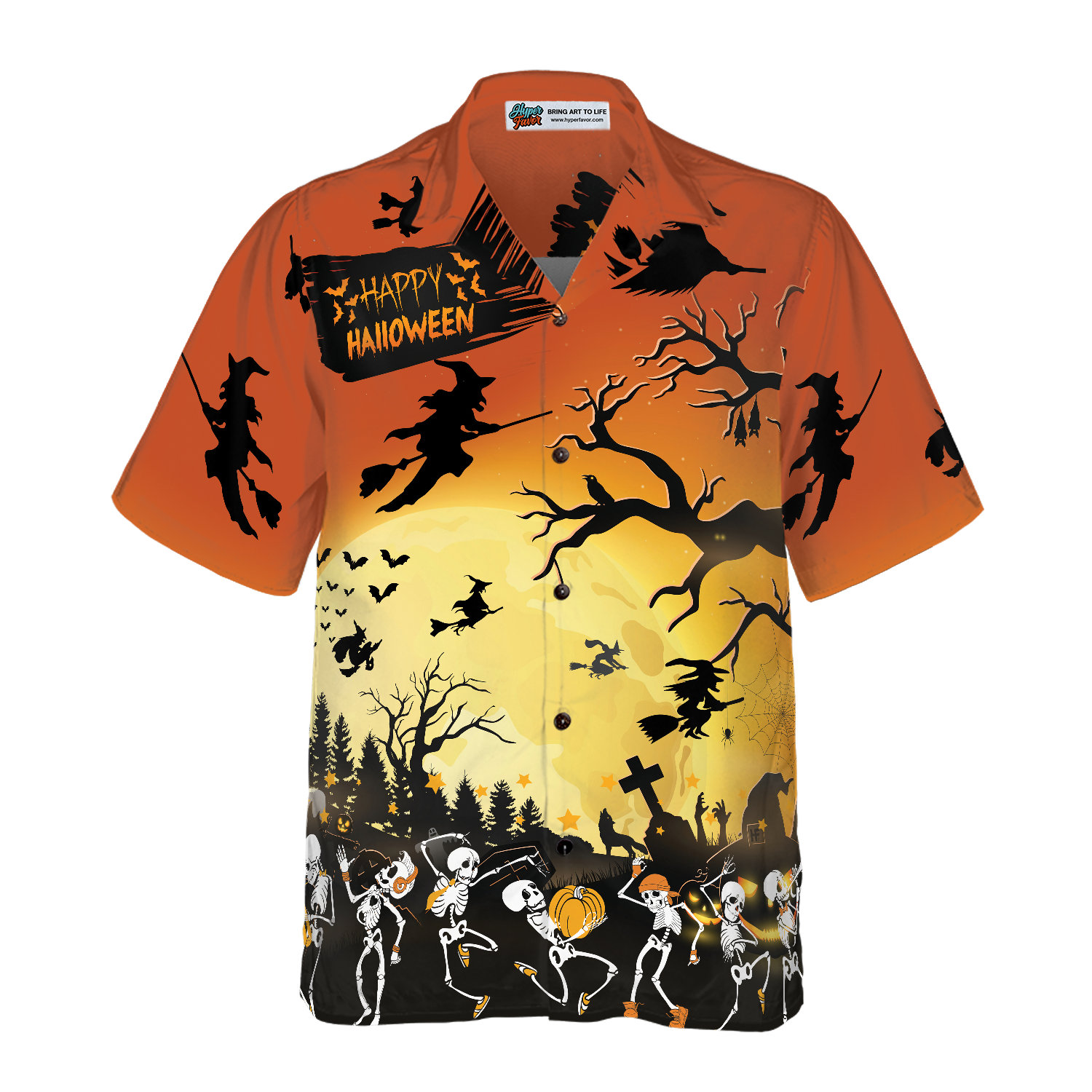 Dancing Skeletons Halloween Hawaiian Shirt, Skeleton Shirt For Men And Women