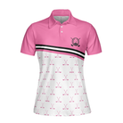 Crossed Pink Golf Clubs Golf Short Sleeve Women Polo Shirt